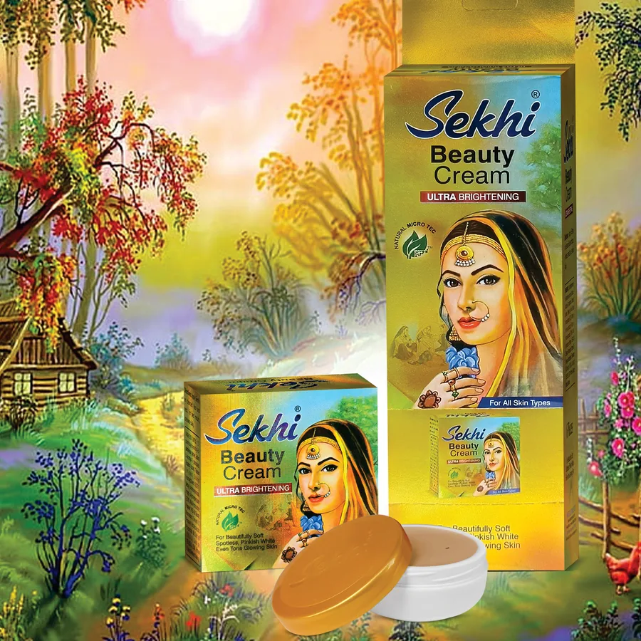 Sekhi Beauty Cream Ultra Brightening box and golden jar